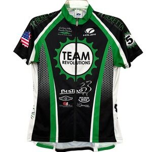 Voler Team Revolutions Cycling Jersey Adult Medium Green Black Bicycling Racing